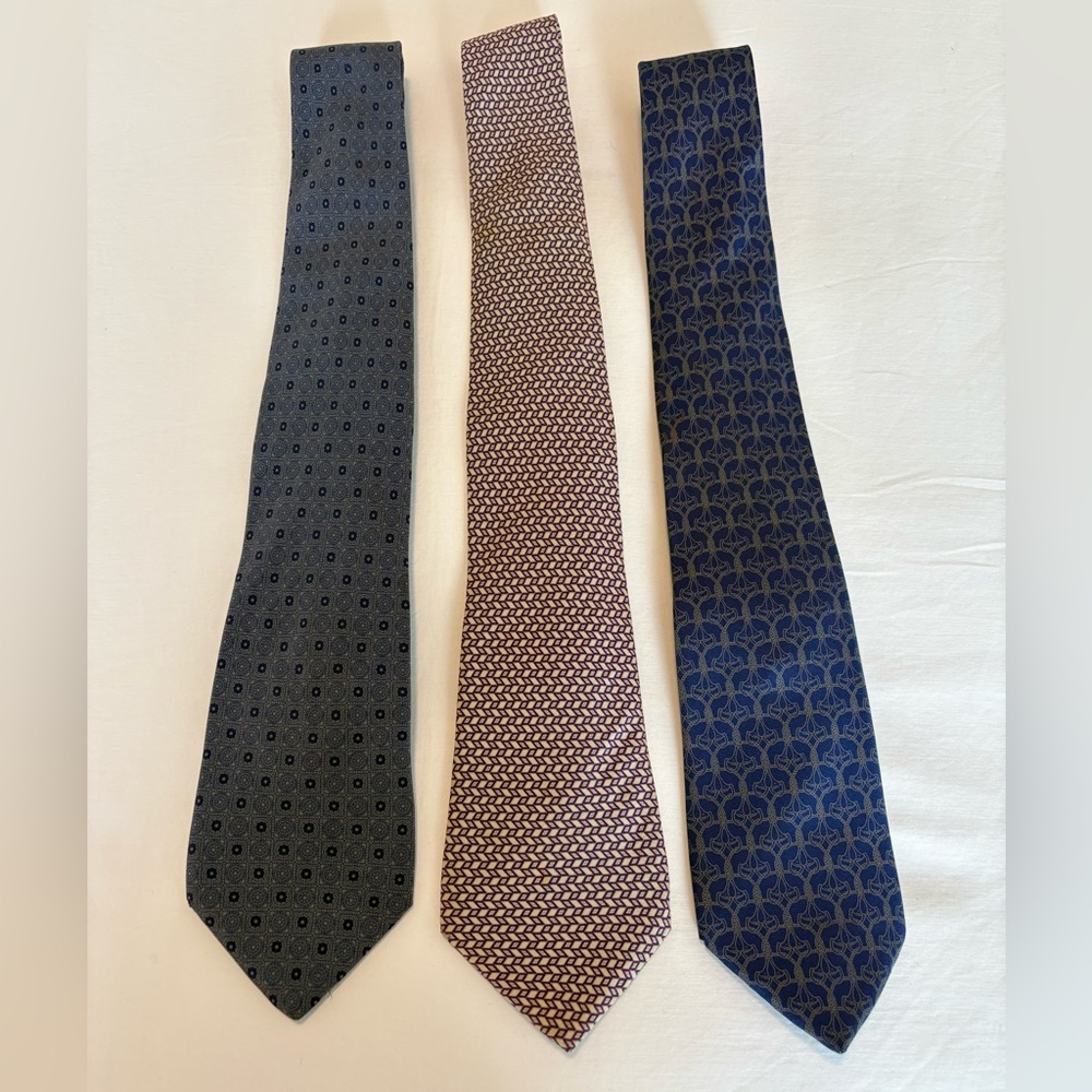 Lot of 3 vintage silk designer ties